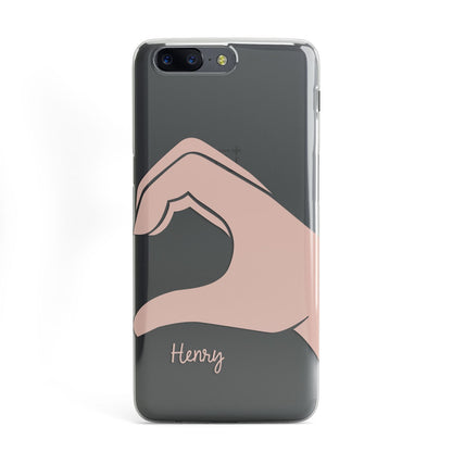 Right Hand in Half Heart with Name OnePlus Case