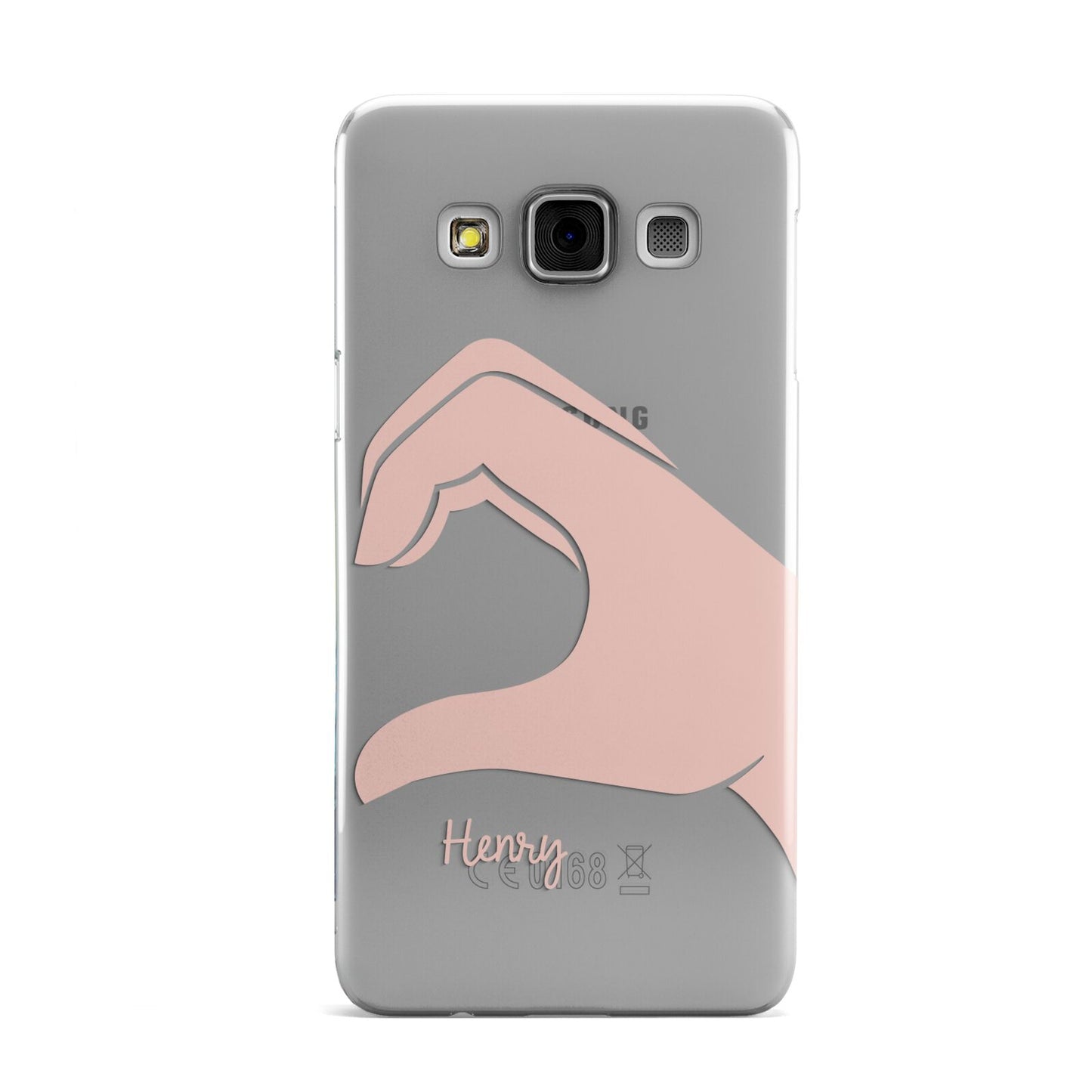Right Hand in Half Heart with Name Samsung Galaxy A3 Case