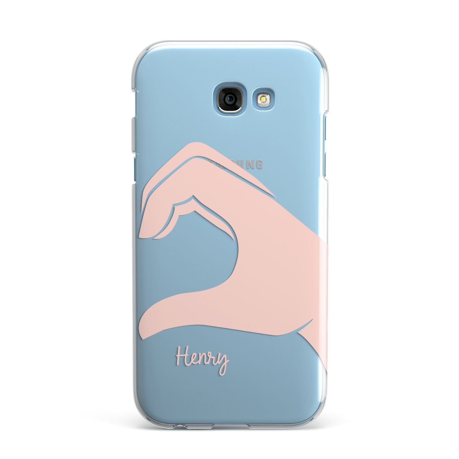 Right Hand in Half Heart with Name Samsung Galaxy A7 2017 Case