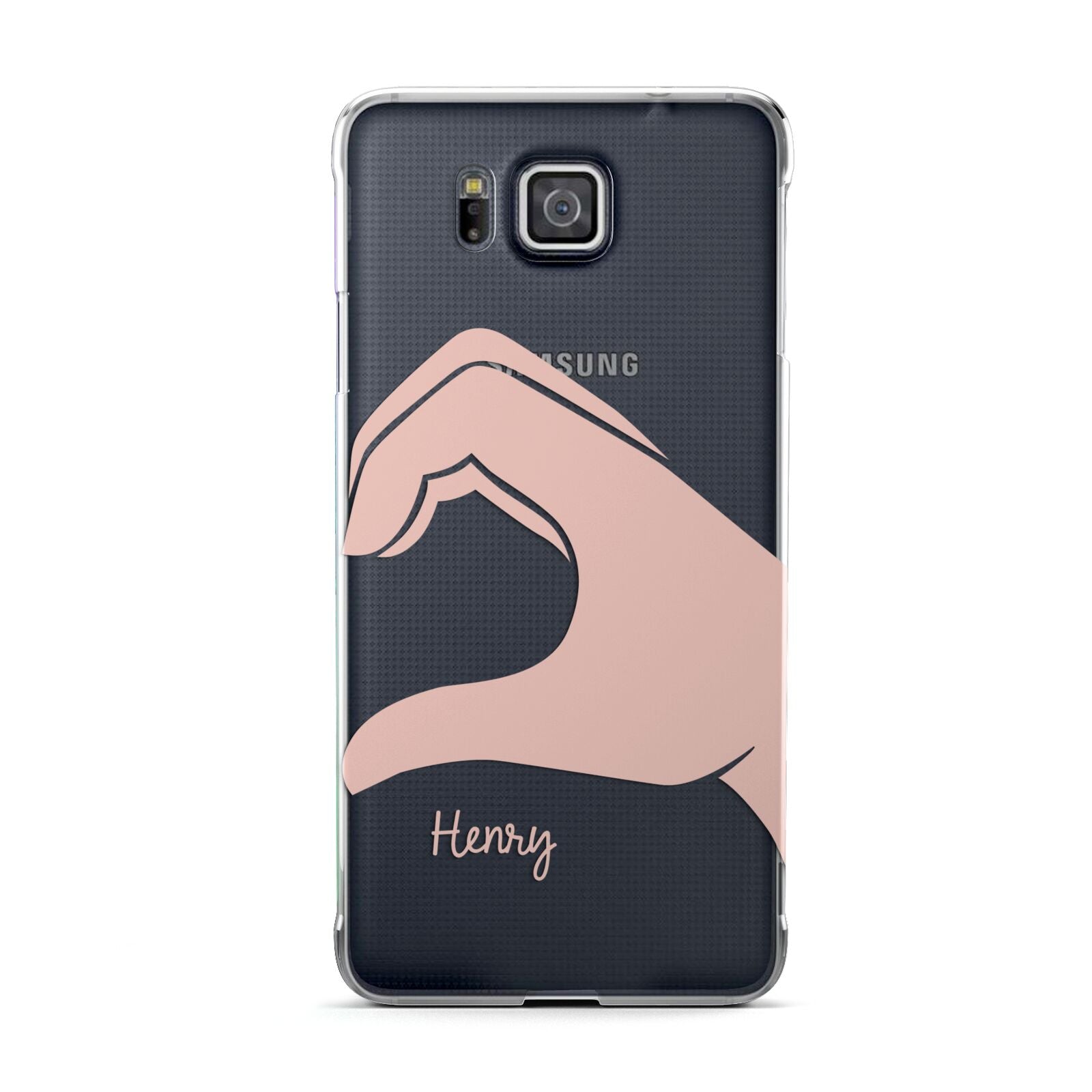 Right Hand in Half Heart with Name Samsung Galaxy Alpha Case