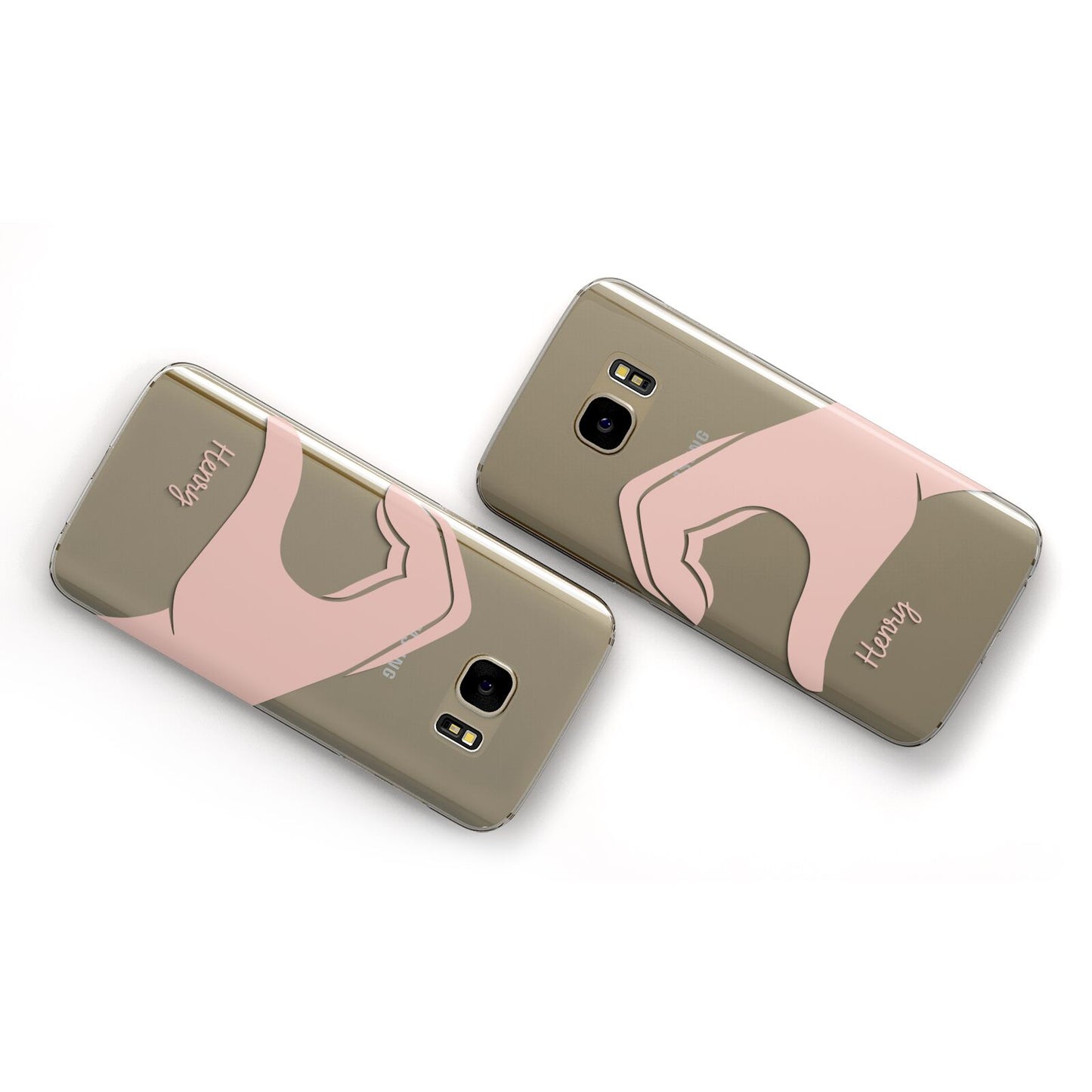 Right Hand in Half Heart with Name Samsung Galaxy Case Flat Overview