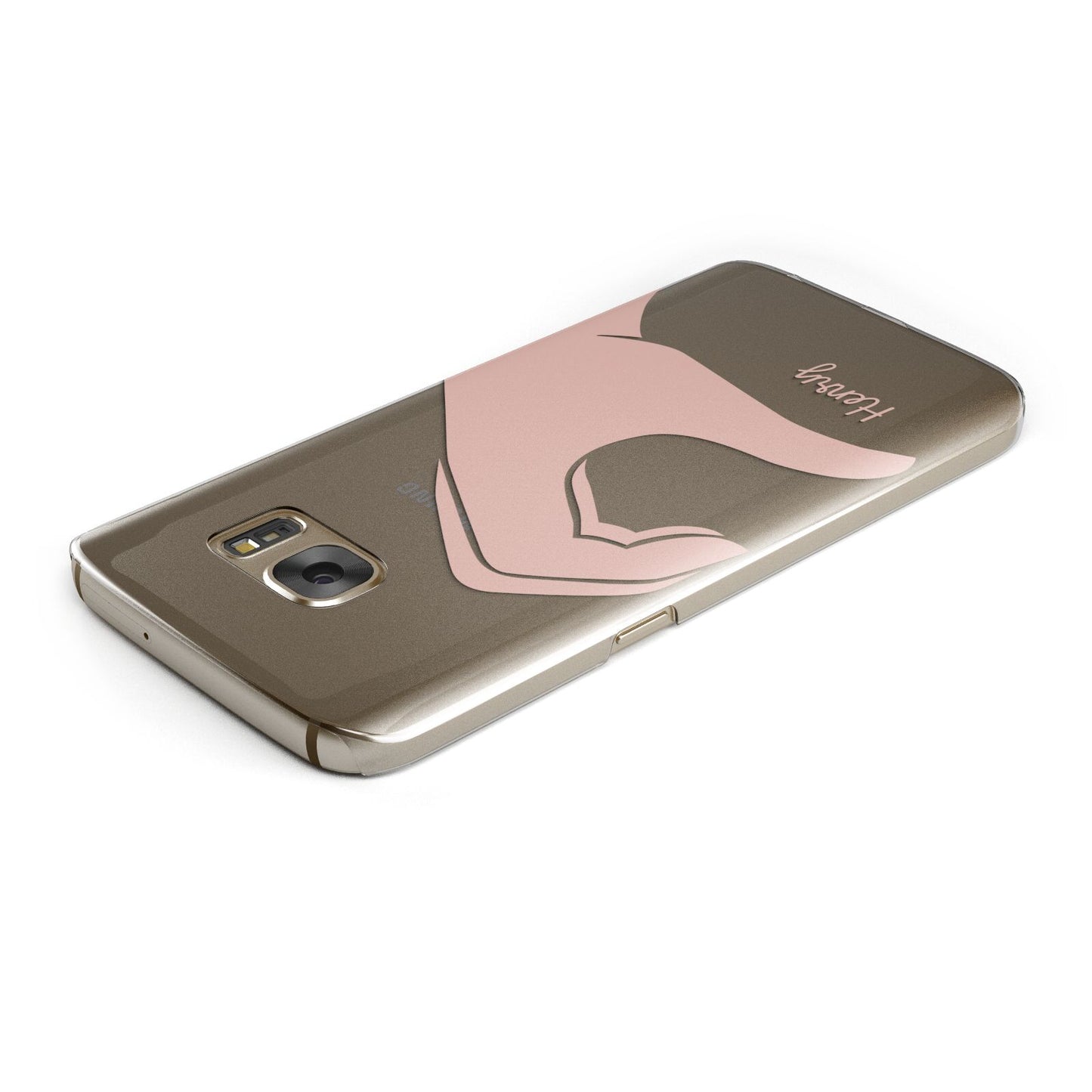 Right Hand in Half Heart with Name Samsung Galaxy Case Top Cutout