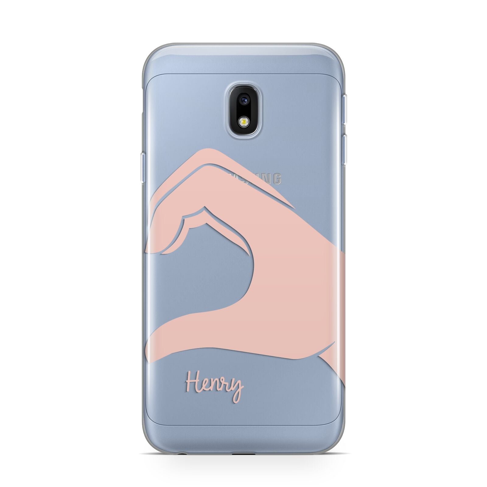 Right Hand in Half Heart with Name Samsung Galaxy J3 2017 Case