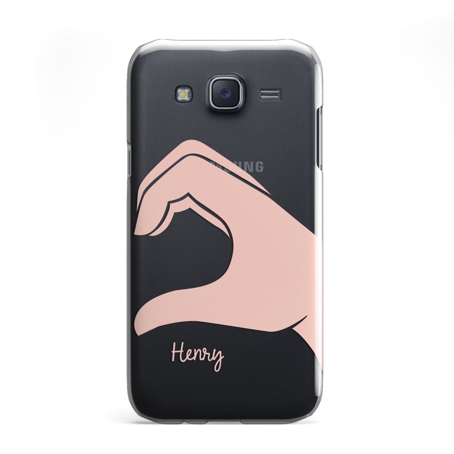 Right Hand in Half Heart with Name Samsung Galaxy J5 Case