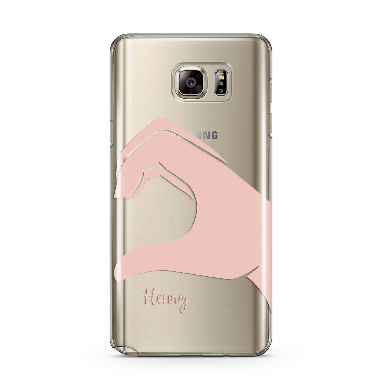 Right Hand in Half Heart with Name Samsung Galaxy Note 5 Case