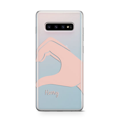 Right Hand in Half Heart with Name Samsung Galaxy S10 Case
