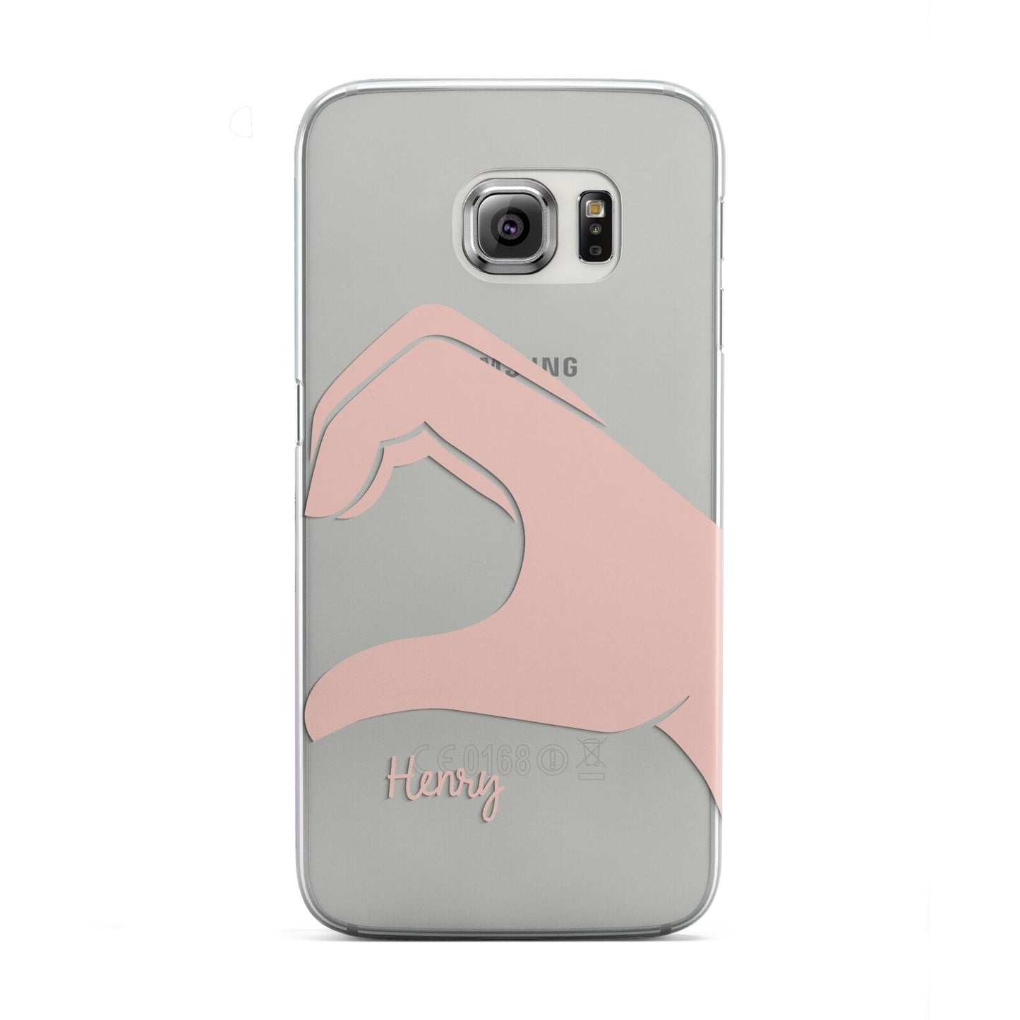 Right Hand in Half Heart with Name Samsung Galaxy S6 Edge Case