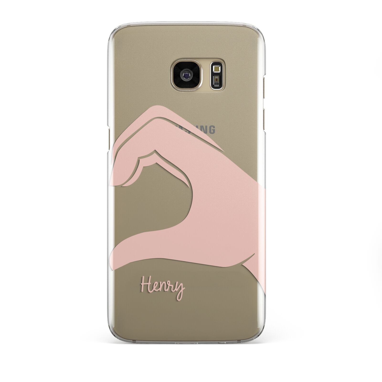 Right Hand in Half Heart with Name Samsung Galaxy S7 Edge Case