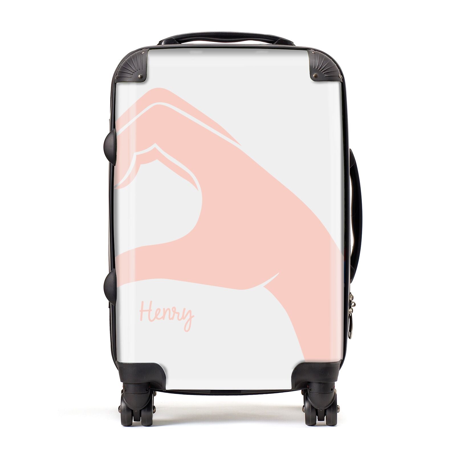 Right Hand in Half Heart with Name Suitcase