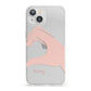 Right Hand in Half Heart with Name iPhone 13 Clear Bumper Case