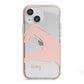 Right Hand in Half Heart with Name iPhone 13 Mini TPU Impact Case with Pink Edges