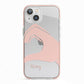 Right Hand in Half Heart with Name iPhone 13 TPU Impact Case with Pink Edges