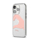 Right Hand in Half Heart with Name iPhone 14 Pro Clear Tough Case Silver Angled Image