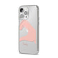 Right Hand in Half Heart with Name iPhone 14 Pro Max Clear Tough Case Silver Angled Image