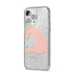 Right Hand in Half Heart with Name iPhone 14 Pro Max Glitter Tough Case Silver Angled Image