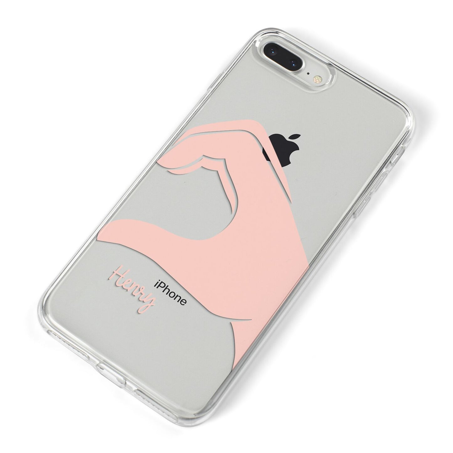 Right Hand in Half Heart with Name iPhone 8 Plus Bumper Case on Silver iPhone Alternative Image