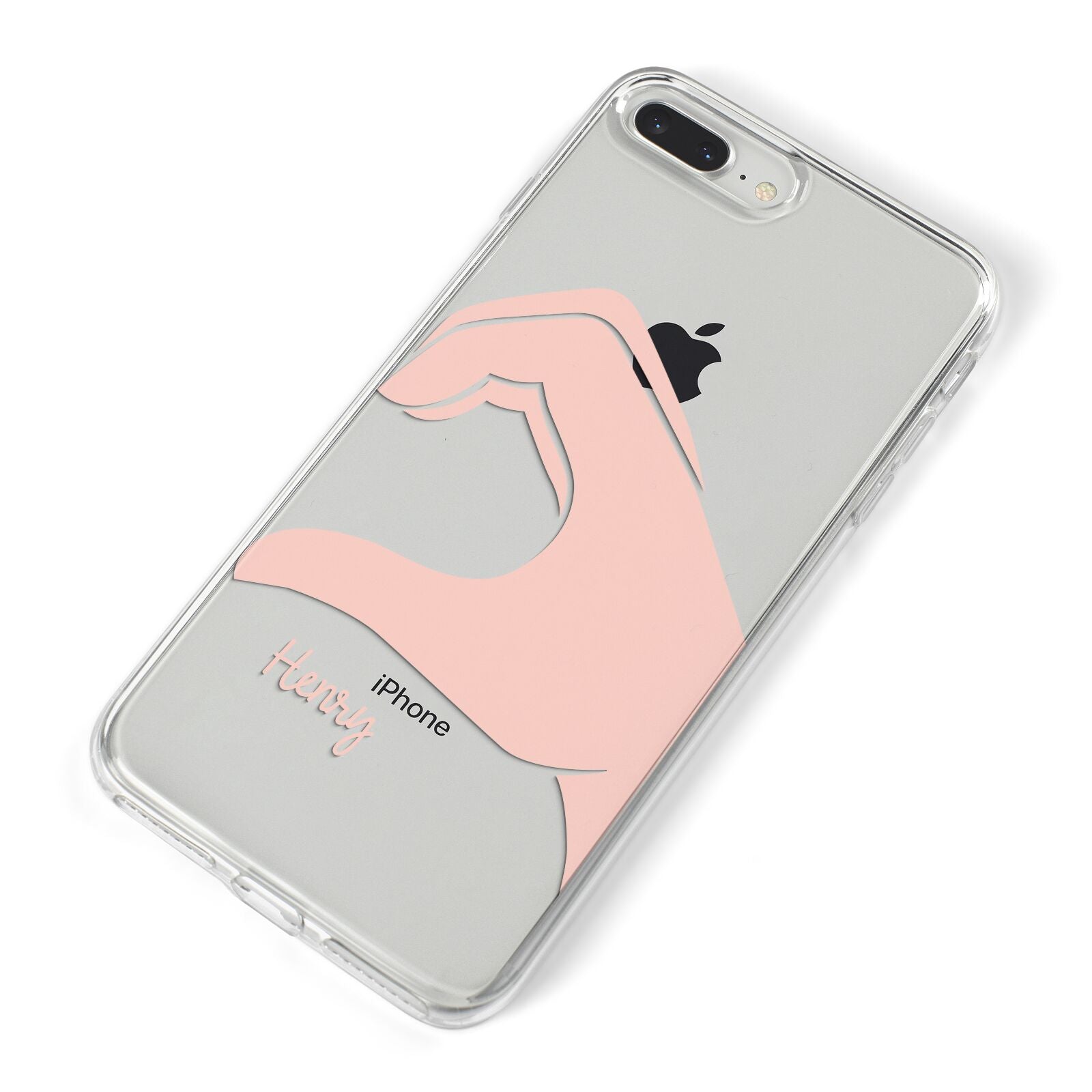 Right Hand in Half Heart with Name iPhone 8 Plus Bumper Case on Silver iPhone Alternative Image