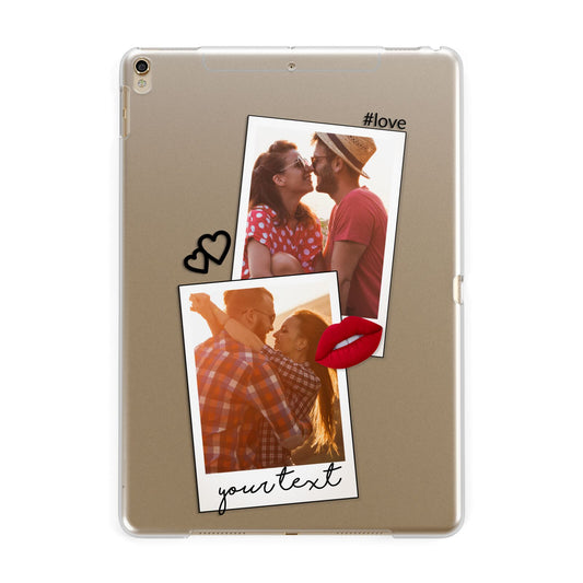 Romantic Pinboard Photo Montage Upload with Text Apple iPad Gold Case