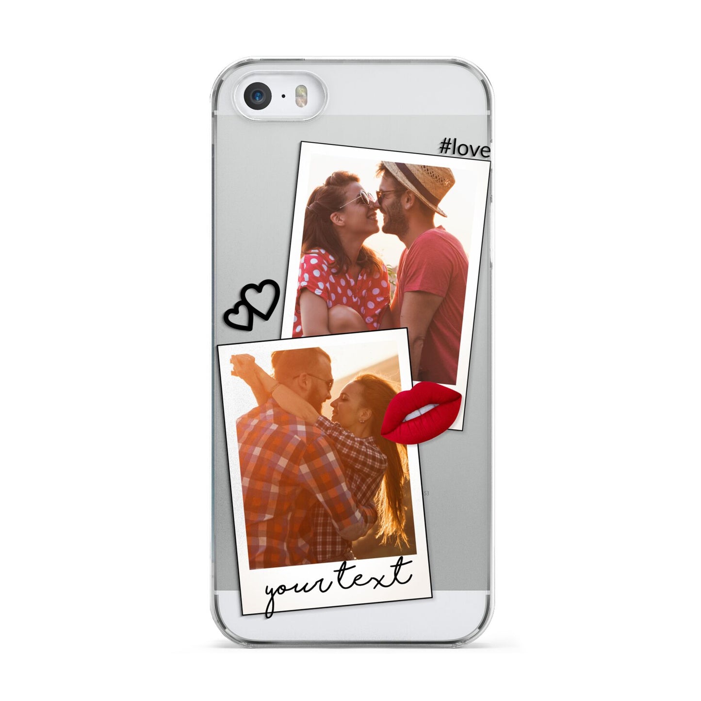 Romantic Pinboard Photo Montage Upload with Text Apple iPhone 5 Case