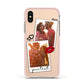Romantic Pinboard Photo Montage Upload with Text Apple iPhone Xs Impact Case Pink Edge on Gold Phone