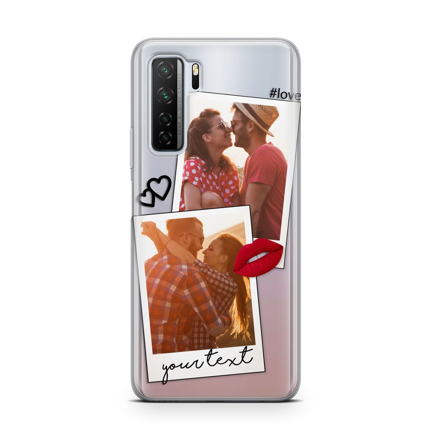 Romantic Pinboard Photo Montage Upload with Text Huawei P40 Lite 5G Phone Case