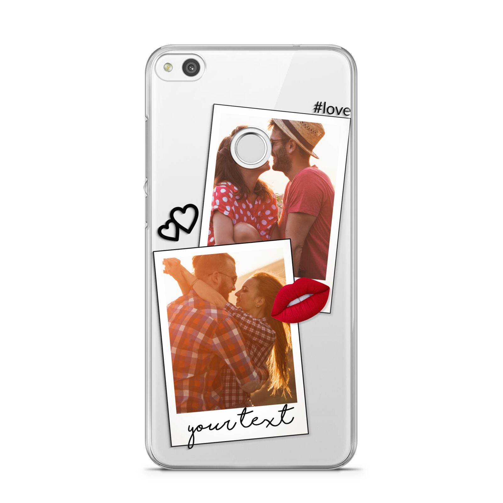 Romantic Pinboard Photo Montage Upload with Text Huawei P8 Lite Case