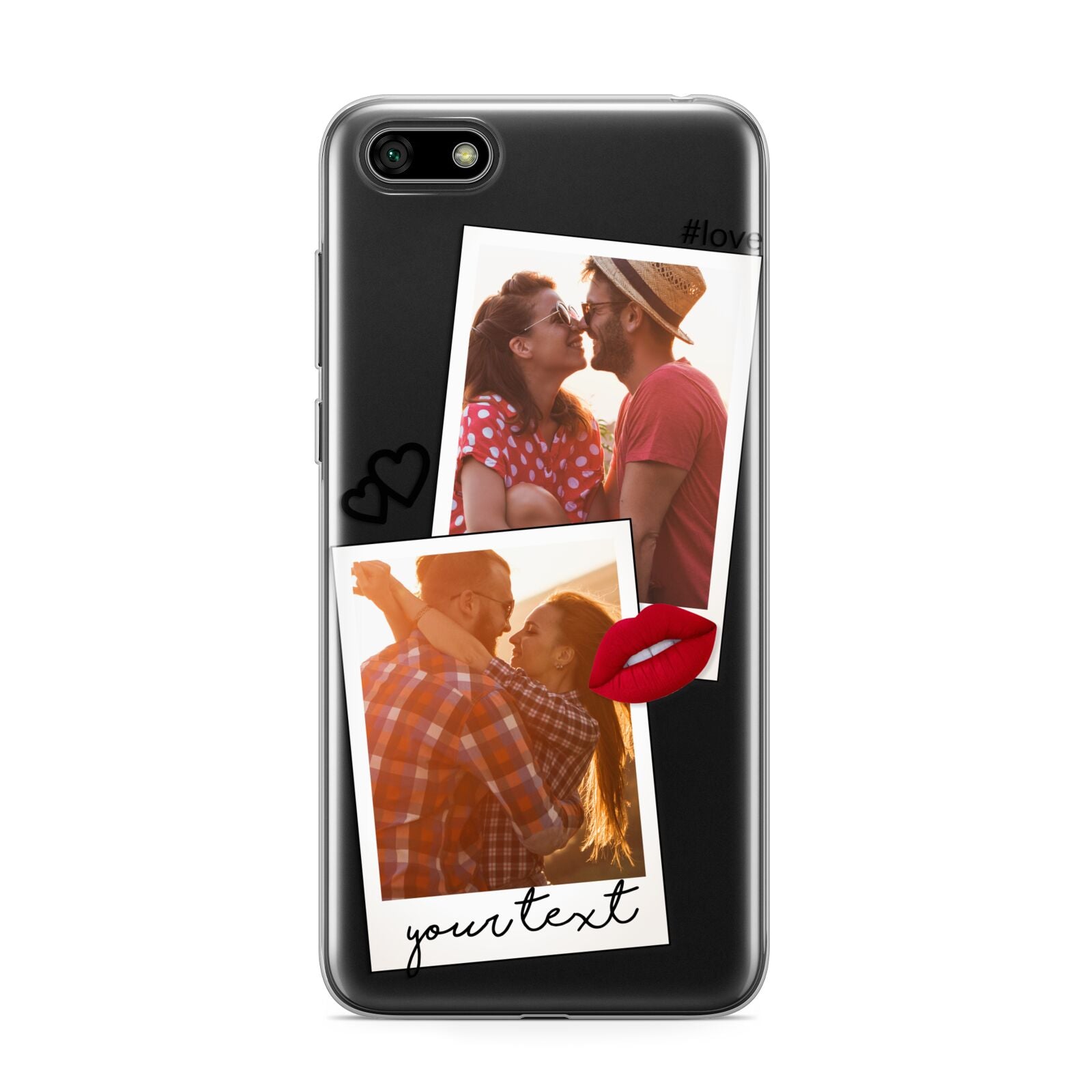 Romantic Pinboard Photo Montage Upload with Text Huawei Y5 Prime 2018 Phone Case