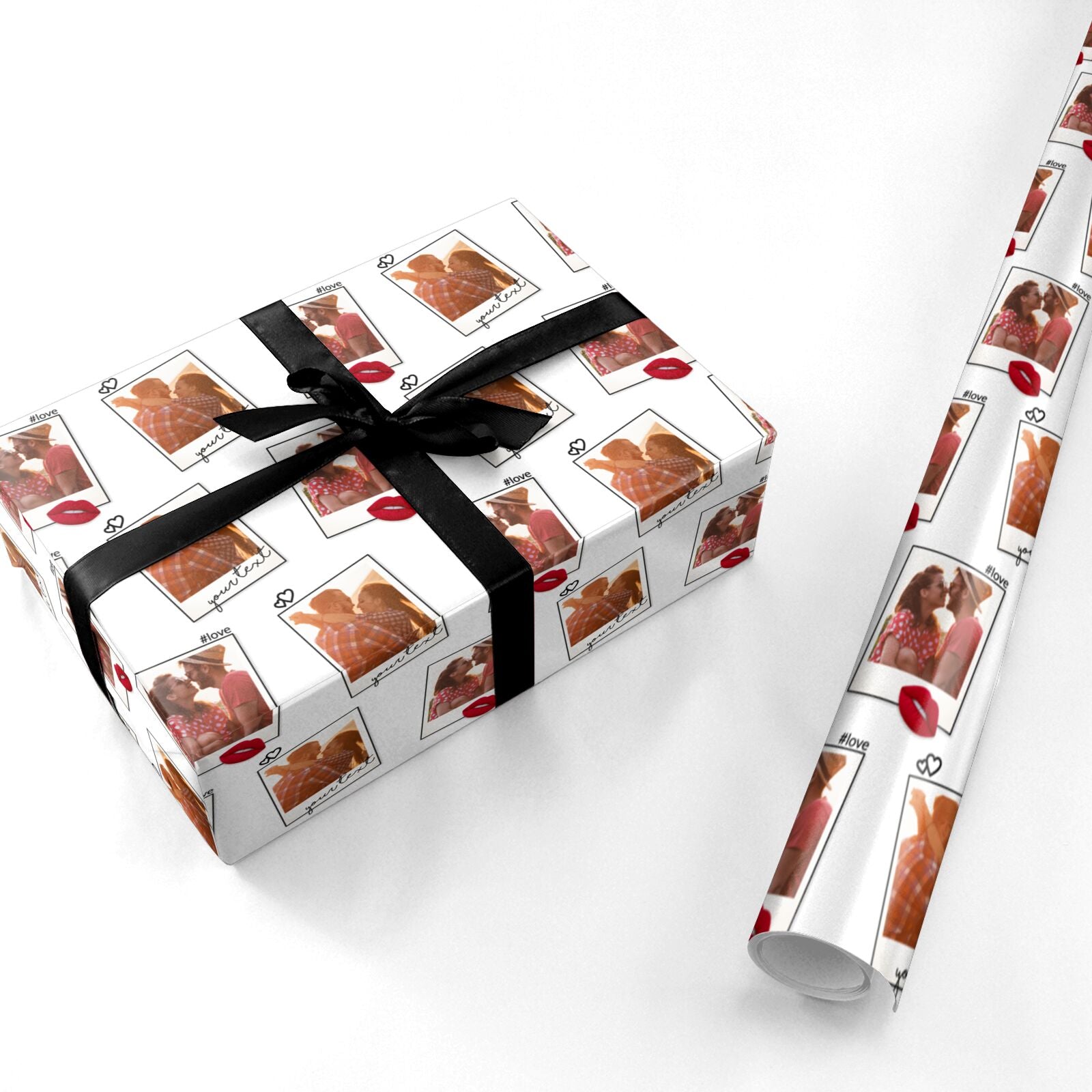 Romantic Pinboard Photo Montage Upload with Text Personalised Wrapping Paper
