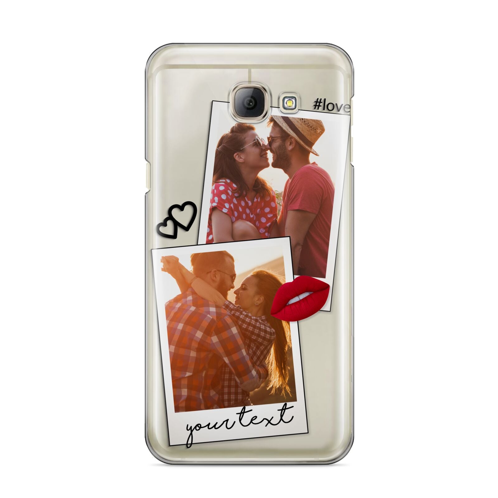 Romantic Pinboard Photo Montage Upload with Text Samsung Galaxy A8 2016 Case