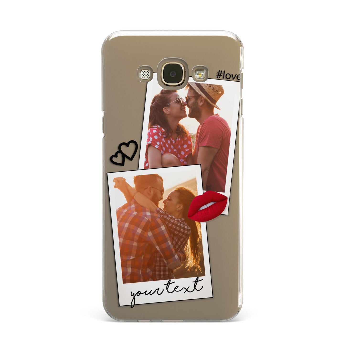 Romantic Pinboard Photo Montage Upload with Text Samsung Galaxy A8 Case