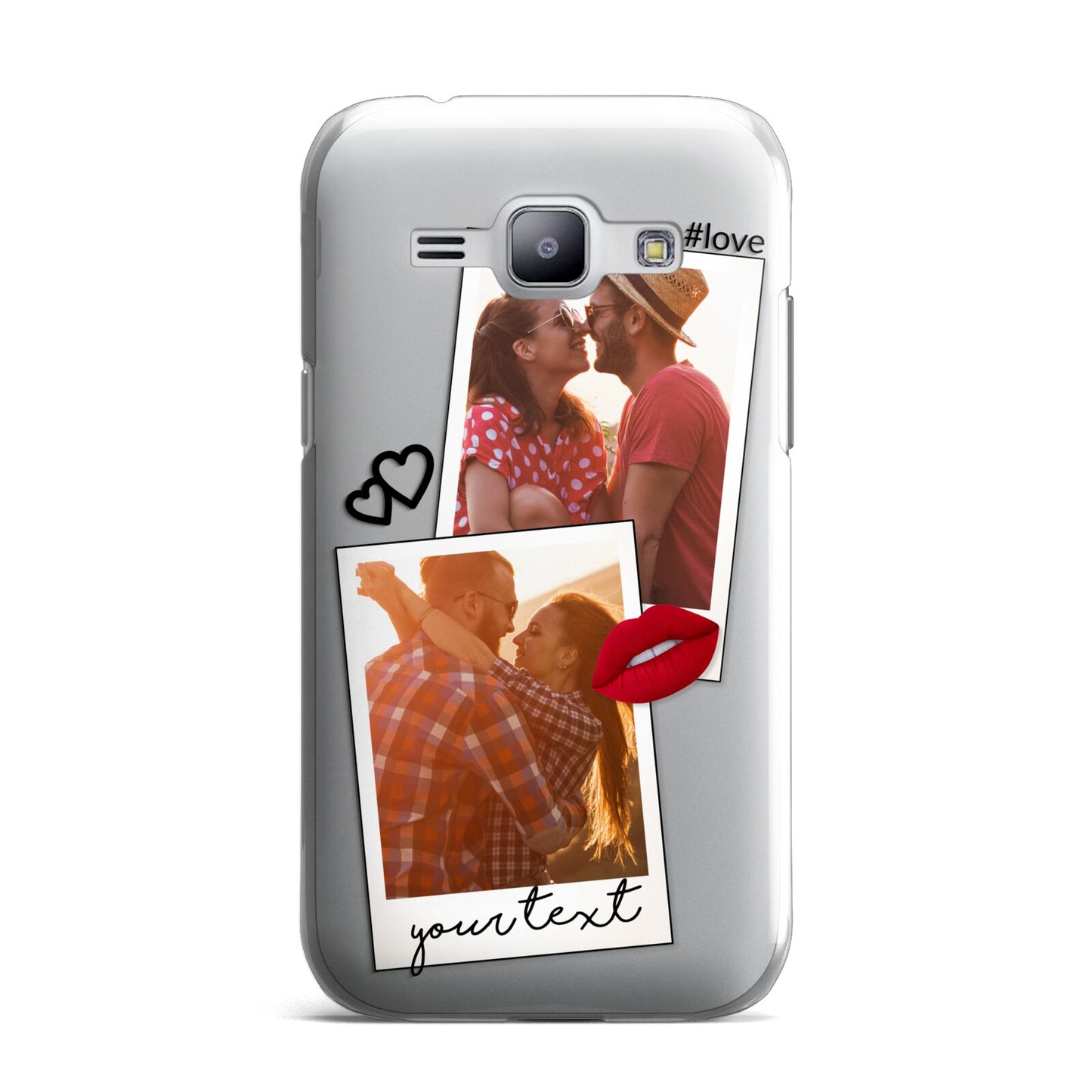 Romantic Pinboard Photo Montage Upload with Text Samsung Galaxy J1 2015 Case
