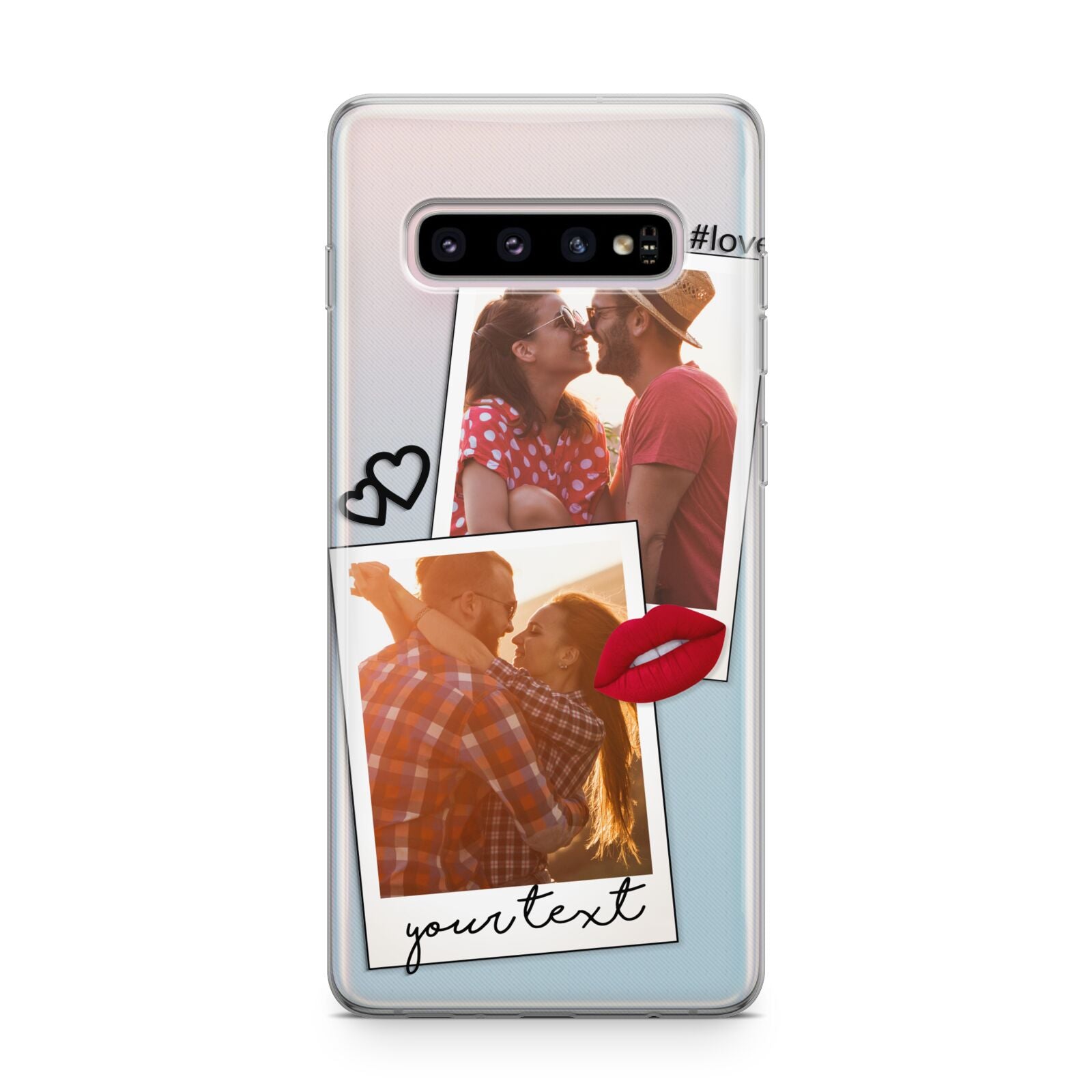 Romantic Pinboard Photo Montage Upload with Text Samsung Galaxy S10 Plus Case