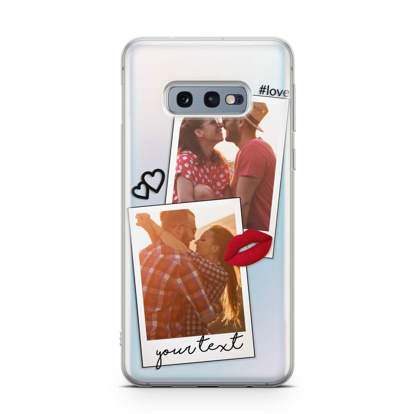Romantic Pinboard Photo Montage Upload with Text Samsung Galaxy S10E Case