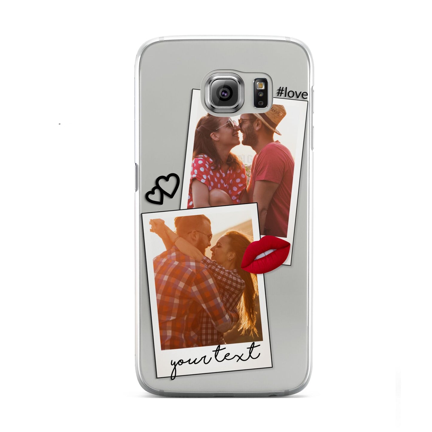 Romantic Pinboard Photo Montage Upload with Text Samsung Galaxy S6 Case