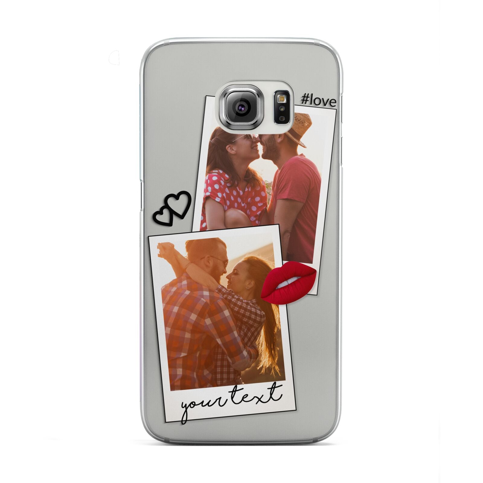 Romantic Pinboard Photo Montage Upload with Text Samsung Galaxy S6 Edge Case