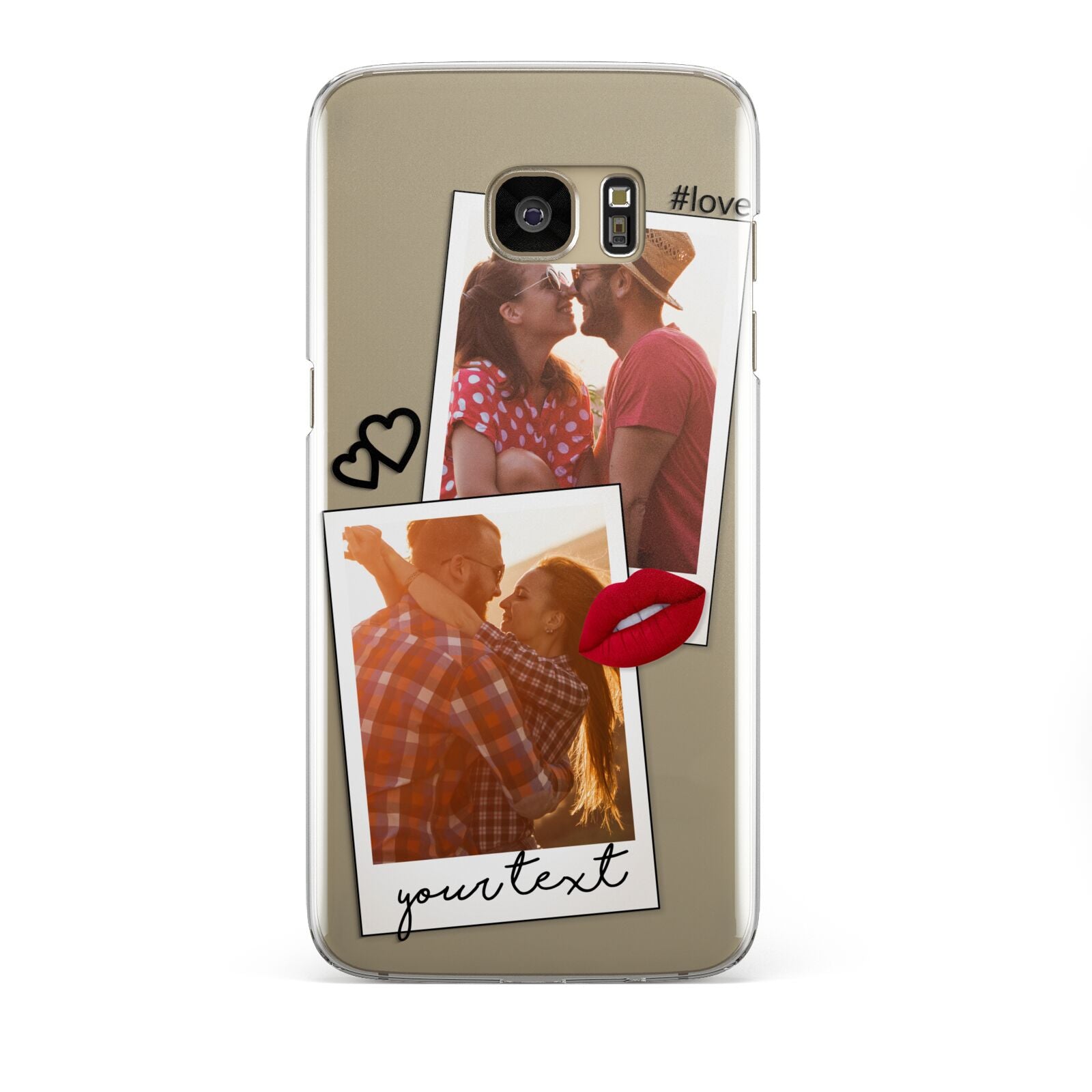 Romantic Pinboard Photo Montage Upload with Text Samsung Galaxy S7 Edge Case