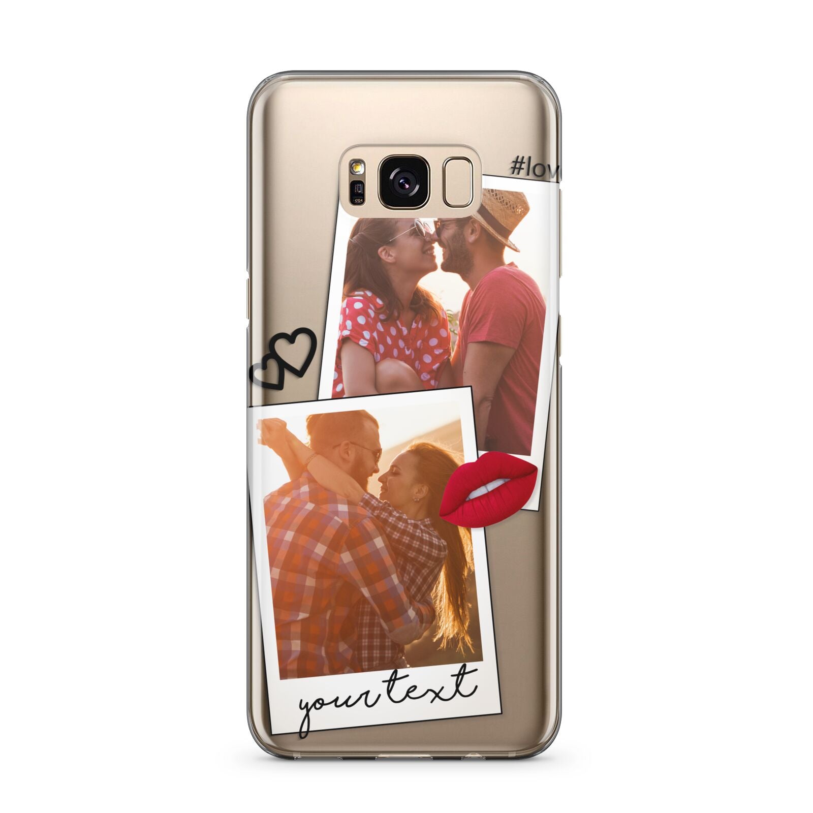 Romantic Pinboard Photo Montage Upload with Text Samsung Galaxy S8 Plus Case