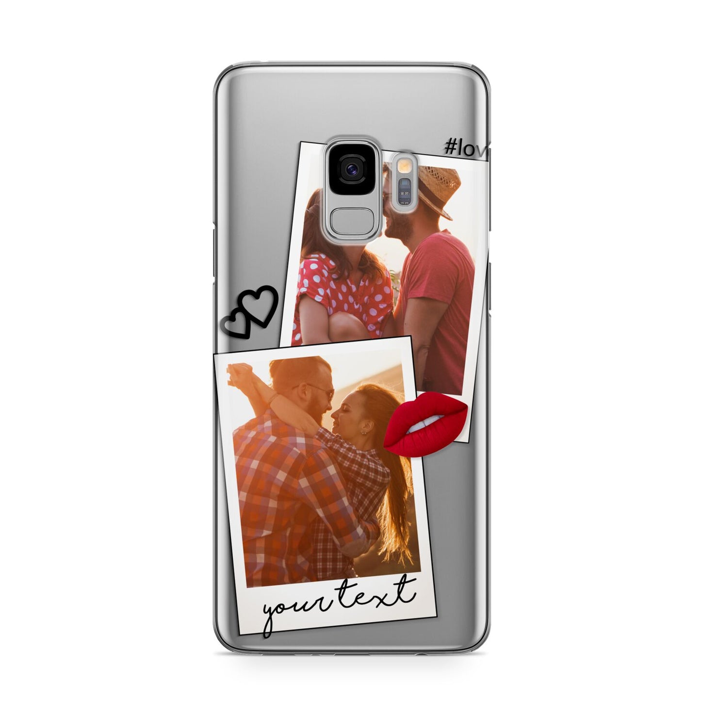 Romantic Pinboard Photo Montage Upload with Text Samsung Galaxy S9 Case