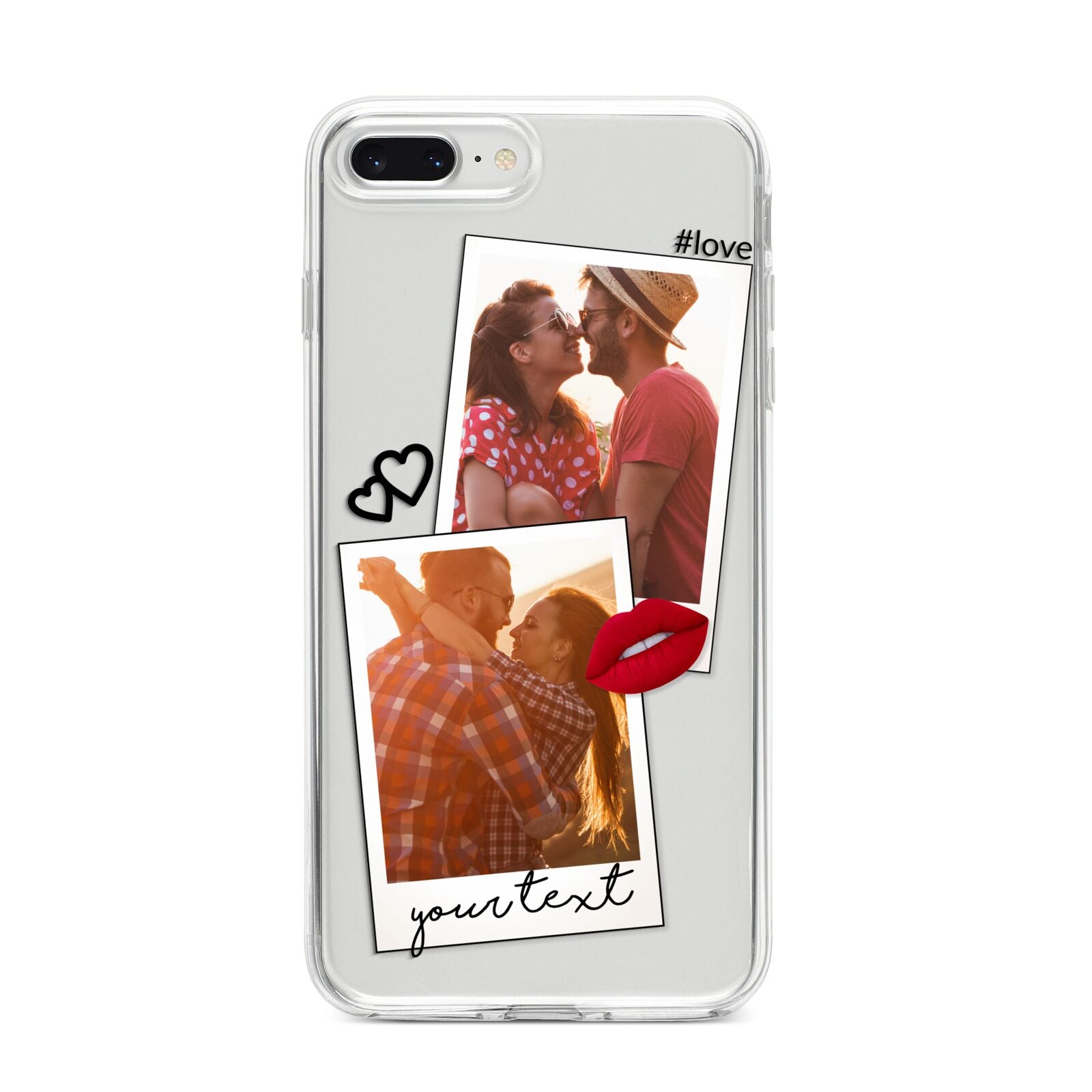 Romantic Pinboard Photo Montage Upload with Text iPhone 8 Plus Bumper Case on Silver iPhone
