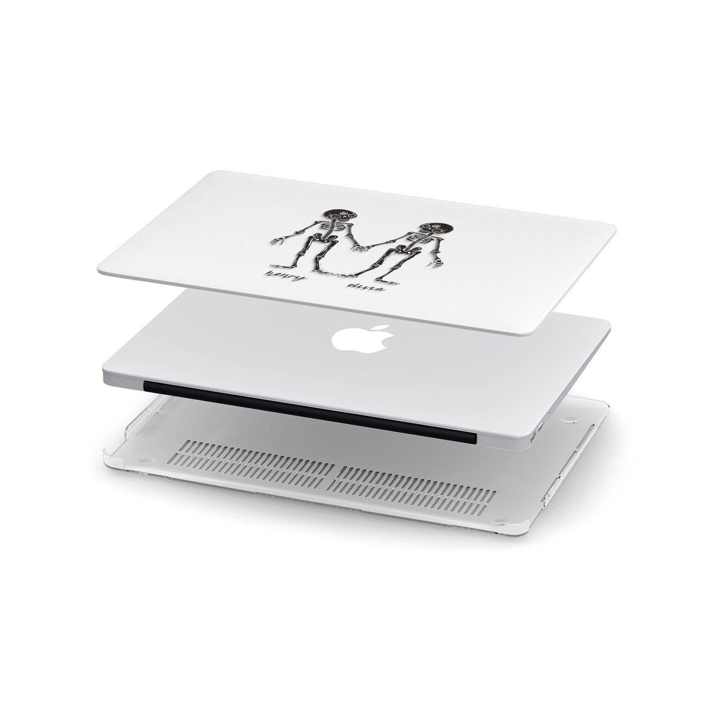 Romantic Skeletons Personalised Apple MacBook Case in Detail