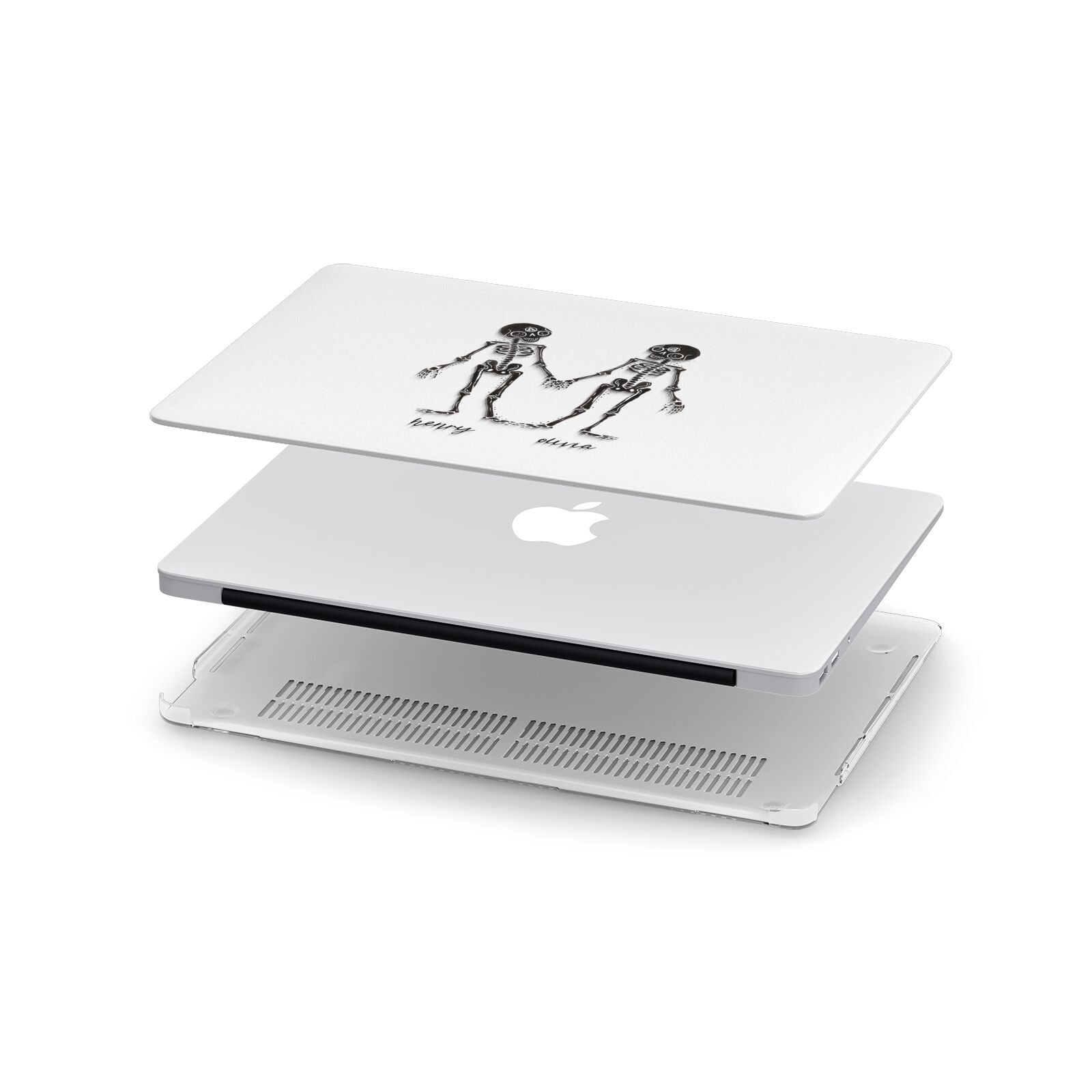 Romantic Skeletons Personalised Apple MacBook Case in Detail