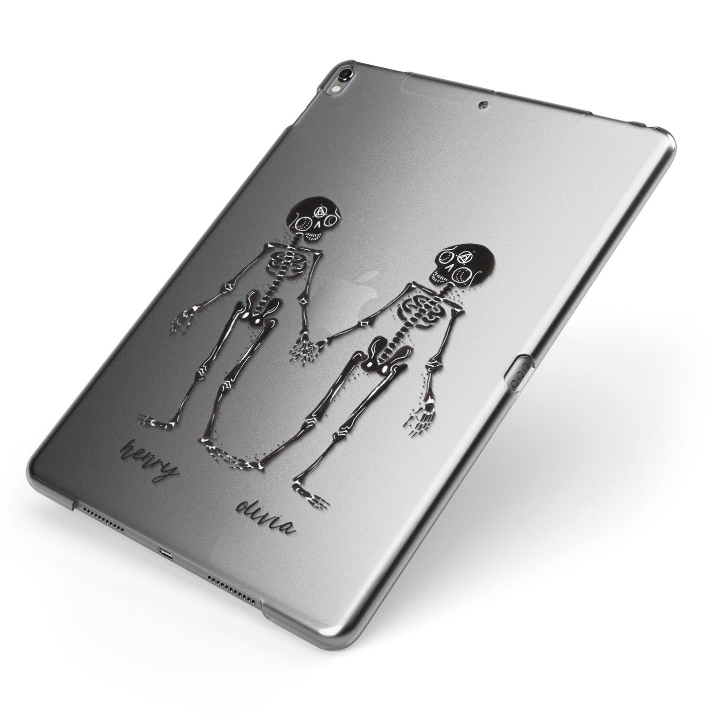 Romantic Skeletons Personalised Apple iPad Case on Grey iPad Side View