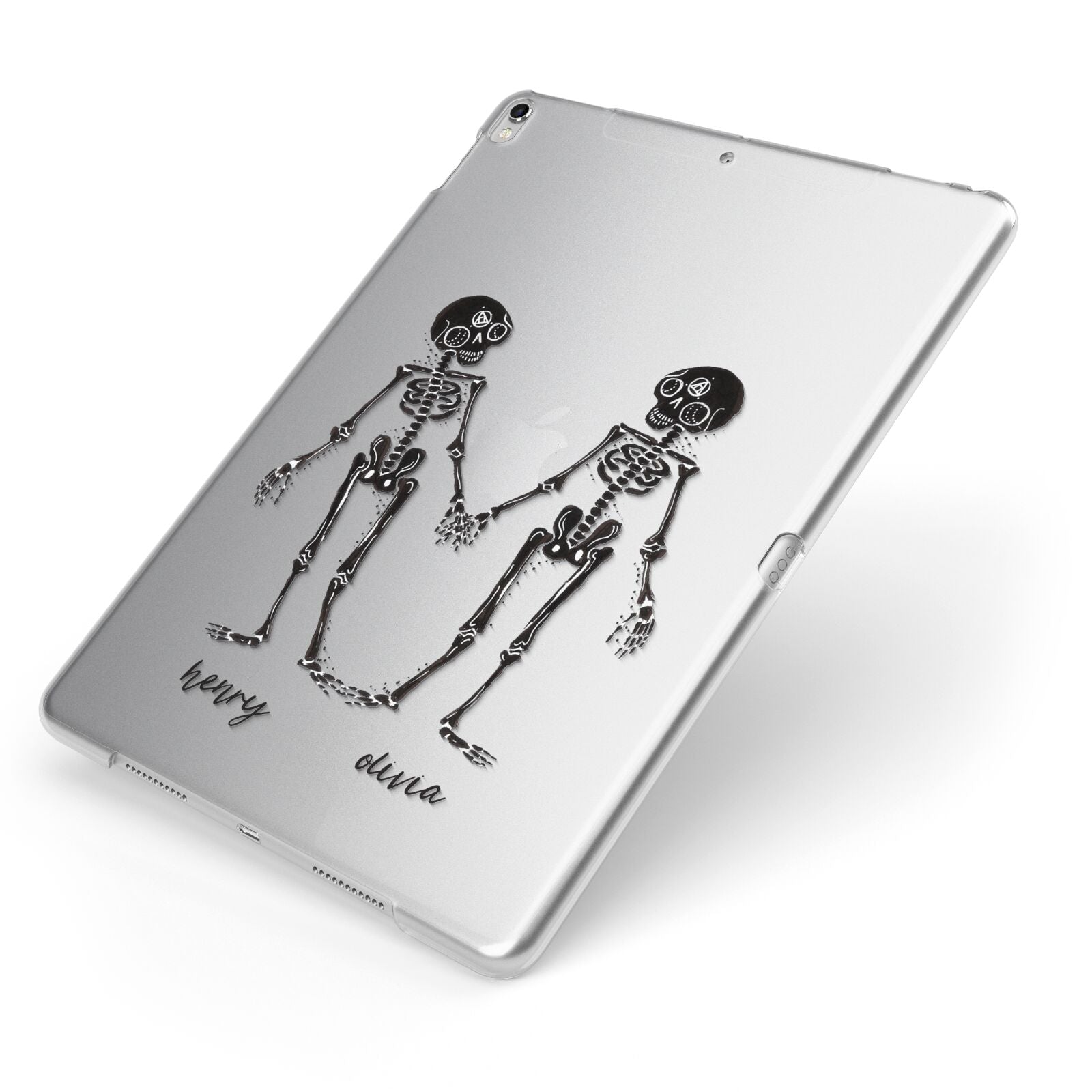 Romantic Skeletons Personalised Apple iPad Case on Silver iPad Side View