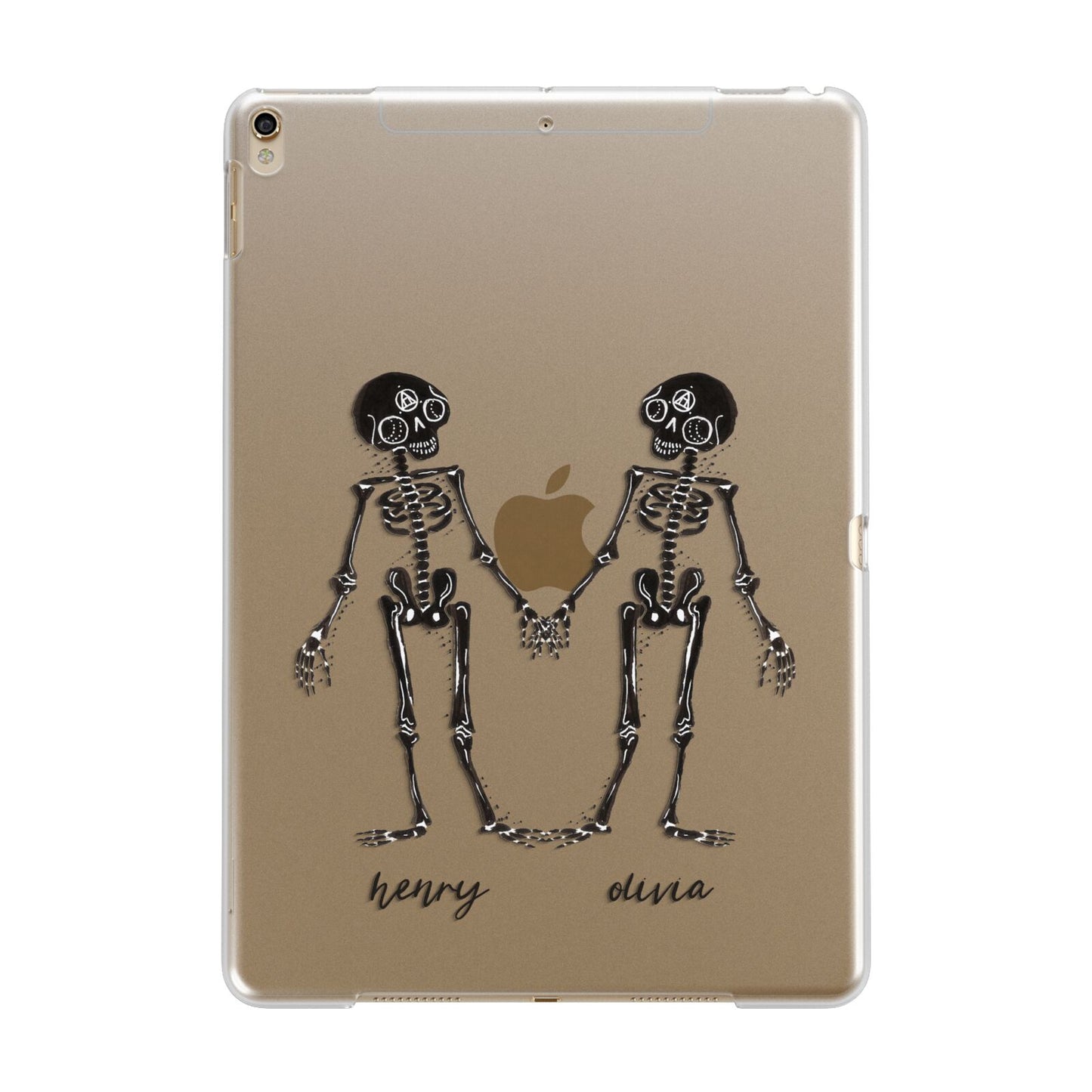 Romantic Skeletons Personalised Apple iPad Gold Case