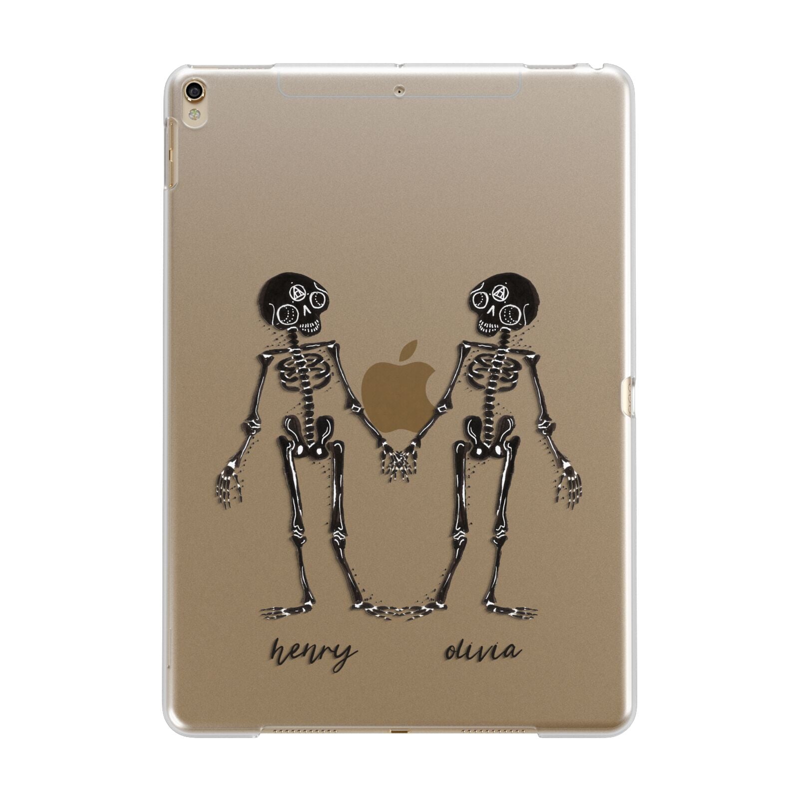 Romantic Skeletons Personalised Apple iPad Gold Case