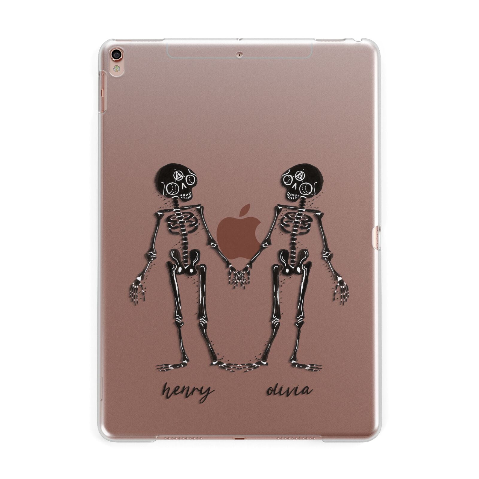 Romantic Skeletons Personalised Apple iPad Rose Gold Case