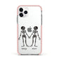 Romantic Skeletons Personalised Apple iPhone 11 Pro in Silver with Pink Impact Case