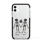 Romantic Skeletons Personalised Apple iPhone 11 in White with Black Impact Case