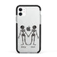 Romantic Skeletons Personalised Apple iPhone 11 in White with Black Impact Case