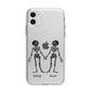 Romantic Skeletons Personalised Apple iPhone 11 in White with Bumper Case